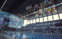 Spectators watched swimming and diving events during the 1996 Summer Olympics in Atlanta in what is now the Campus Recreation Center. (Photo Georgia Tech)