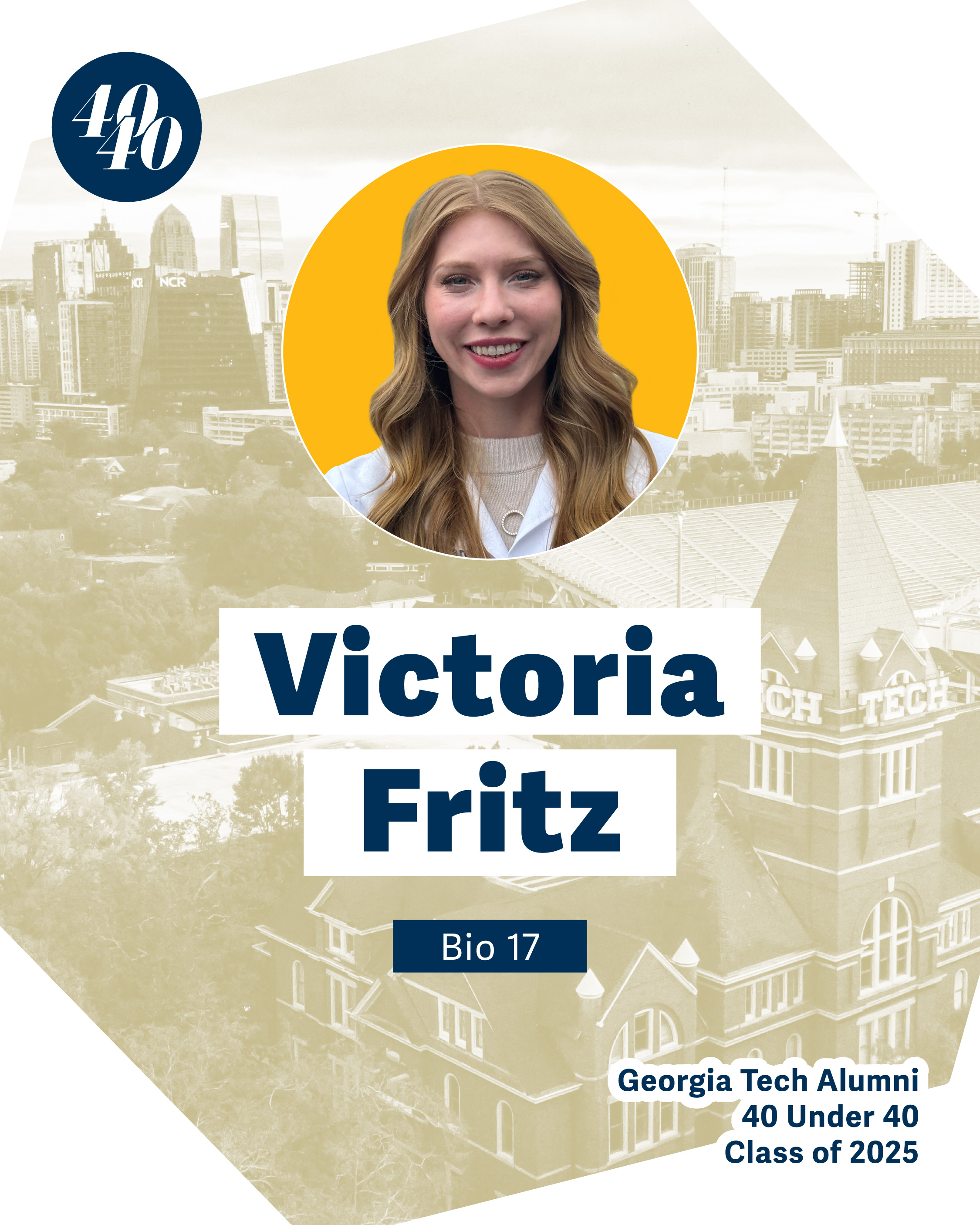 Female headshot superimposed on old fashioned scenes from Georgia Tech.