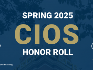 Spring 2025 Course Instructor Opinion Survey (CIOS) Honor Roll