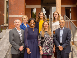 College of Sciences Dean Susan Lozier (top left) with 2023's new CoS Advisory Board members and board leadership. (Photo: Benjamin Zhao)