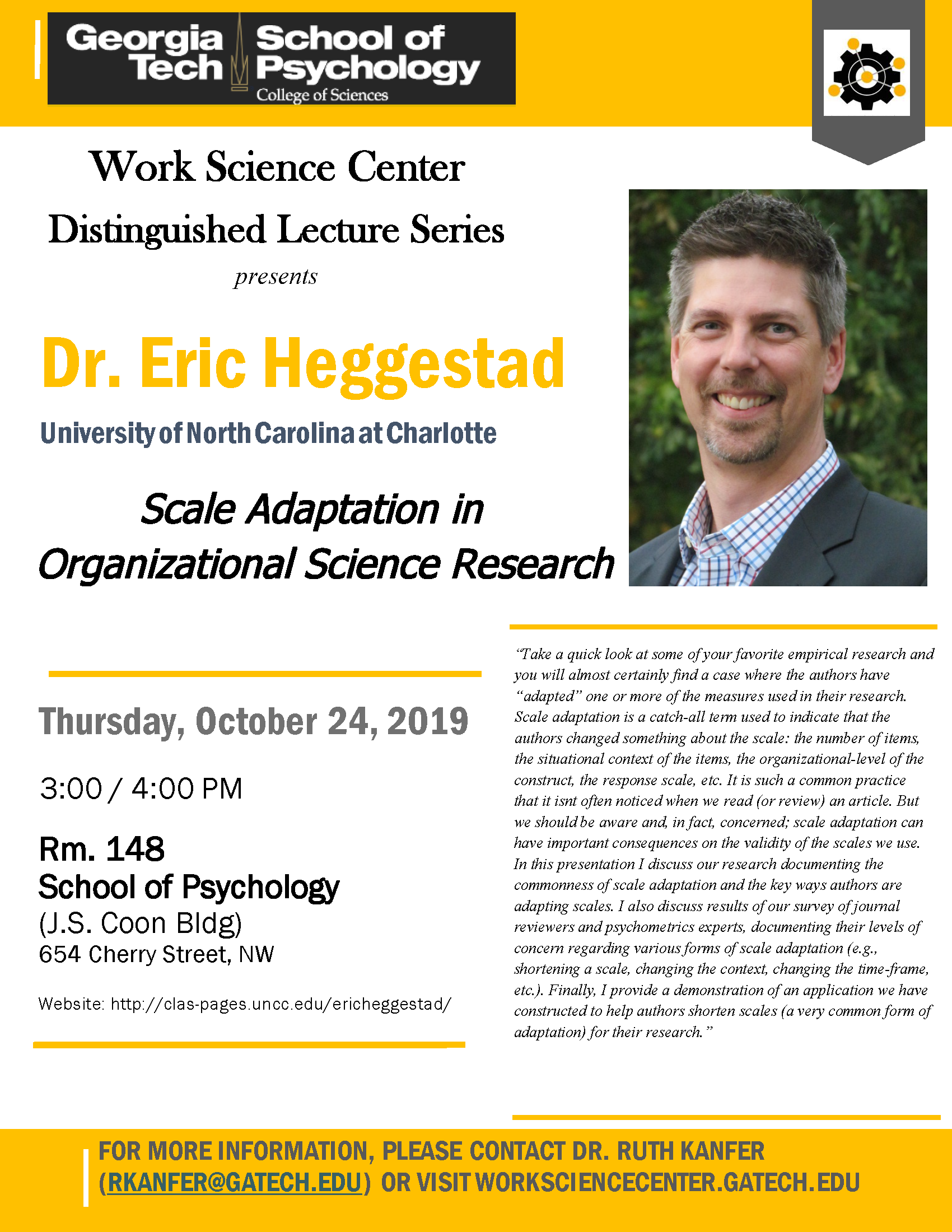 Distinguished lecture by Eric Heggestad